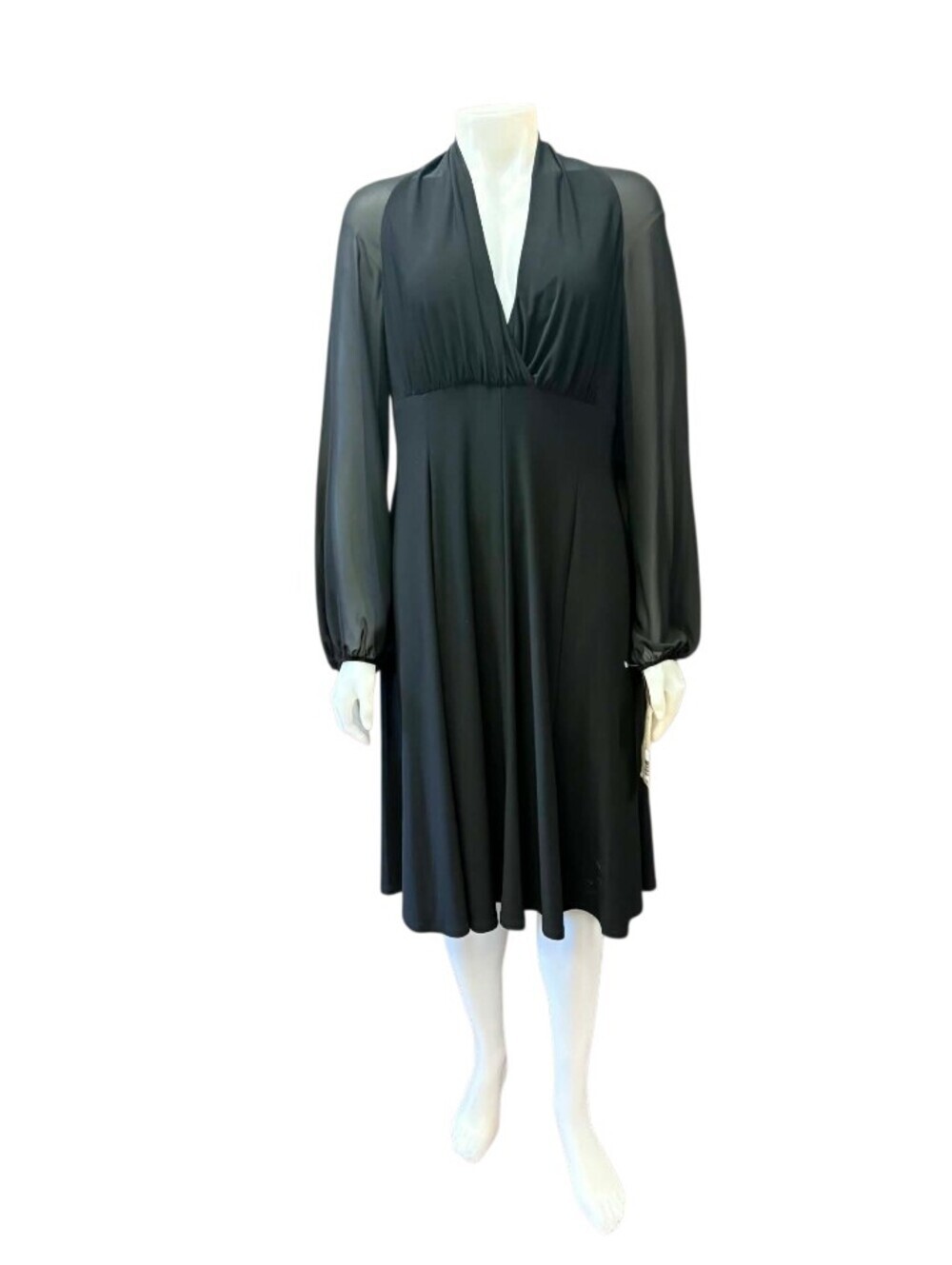 Evan Picone NWT “Evening Glamour” Midi Black Dress, Size 12